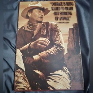 John Wayne 7.5" x 11" Tin Sign Classic Cowboy Quote Retro Art in Pantone Color